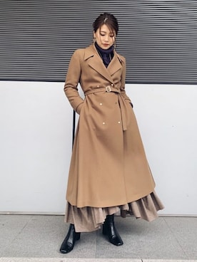 「Ameri（アメリ）のアイテム（ジャケット/アウター）」を使った、𝕒𝕪𝕒さん（レディース・167cm）の冬コーディネート