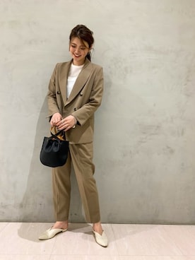 「おとなコーデ」｜「アイテム（スラックス）」を使った、𝕒𝕪𝕒さん（レディース・167cm）の春コーディネート