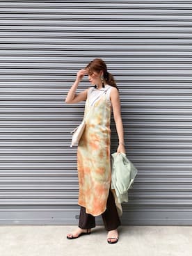 「アイテム（イヤリング）」を使った、𝕒𝕪𝕒さん（レディース・167cm）の夏コーディネート