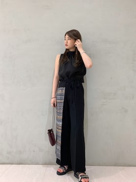 「アイテム（スカート、オレンジ系）」を使った、𝕒𝕪𝕒さん（レディース・167cm）の夏コーディネート