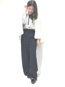 「Rouge vif（ルージュヴィフ）のアイテム（ブルゾン）」を使った、にっしーさん（レディース・154cm）の冬コーディネート