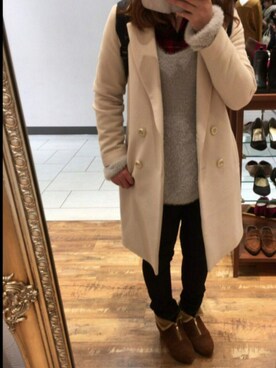 「31 Sons de mode（トランテアン　ソン　ドゥ　モード）のアイテム（チェスターコート）」を使った、Ayumi*さん（レディース・161cm）の秋コーディネート