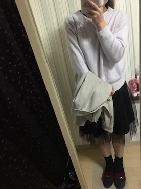 「31 Sons de mode（トランテアン　ソン　ドゥ　モード）のアイテム（ライダースジャケット）」を使った、Ayumi*さん（レディース・161cm）の春コーディネート