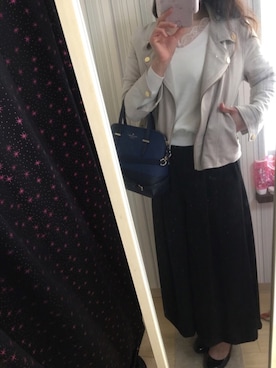 「31 Sons de mode（トランテアン　ソン　ドゥ　モード）のアイテム（ライダースジャケット）」を使った、Ayumi*さん（レディース・161cm）の春コーディネート