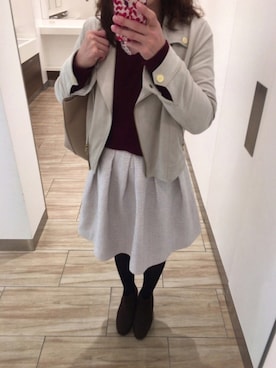 「31 Sons de mode（トランテアン　ソン　ドゥ　モード）のアイテム（ライダースジャケット）」を使った、Ayumi*さん（レディース・161cm）の秋コーディネート