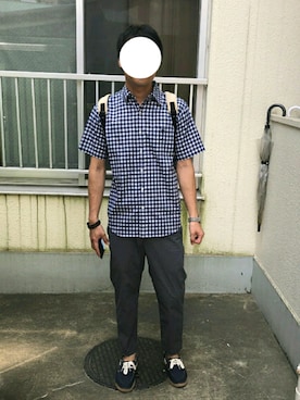 「VANS（バンズ）のアイテム（モカシン/デッキシューズ）」を使った、はんぞーさん（メンズ・169cm）の夏コーディネート