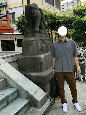 「アイテム（その他、ブラウン系）」を使った、はんぞーさん（メンズ・169cm）の秋コーディネート