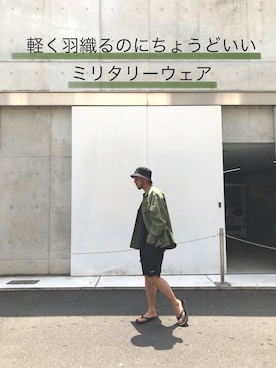 「WILD THINGS（ワイルドシングス）のアイテム（帽子）」を使った、NABEさん（メンズ・170cm）の夏コーディネート