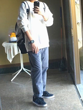 「Right-on（ライトオン）のアイテム（スラックス）」を使った、Jさん（メンズ・165cm）の秋コーディネート