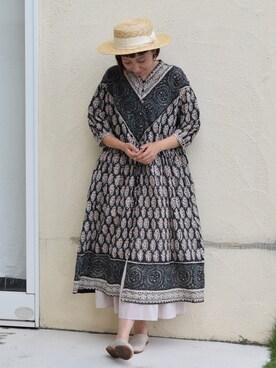 「CALINER（カリネ）のアイテム」を使った、Lisaさん（レディース・158cm）の夏コーディネート