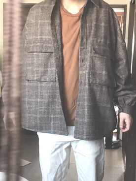 「ビックシルエットシャツ」｜ヨッスーさん（メンズ・171cm）の秋コーディネート