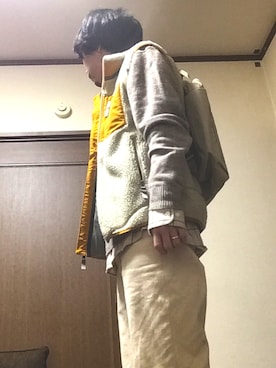 「DANTON（ダントン）のアイテム（バッグ）」を使った、ヨッスーさん（メンズ・171cm）の冬コーディネート