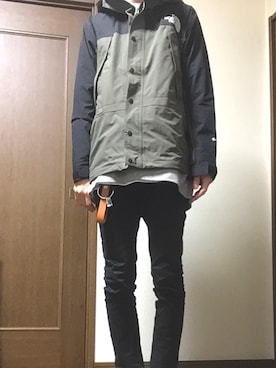 「ノースフェイス」｜「アイテム（財布/小物）」を使った、ヨッスーさん（メンズ・171cm）の冬コーディネート
