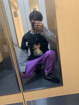 「FILA（フィラ）のアイテム（パンツ）」を使った、ヤマさんさん（メンズ・170cm）の冬コーディネート