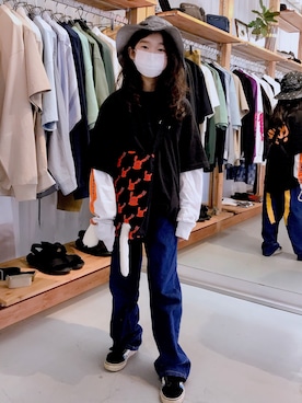 「BlackEyePatch（ブラックアイパッチ）のアイテム（トップス）」を使った、O.T.Oさん（キッズ・130cm）の春コーディネート