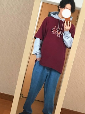 「プルオーバーパーカー」｜「アイテム（その他）」を使った、lxelzさん（メンズ・168cm）の秋コーディネート