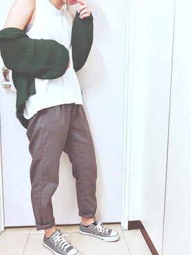 「夏秋ミックス」｜「アイテム（スラックス）」を使った、zorokichiさん（レディース・163cm）の夏コーディネート