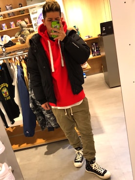 「absolute（アブソルテ）のアイテム（ダウンジャケット/コート）」を使った、Shion Tadaさん（メンズ・171cm）の冬コーディネート