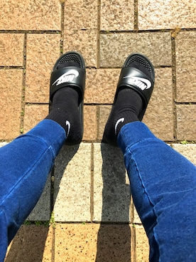 「NIKE（ナイキ）のアイテム（サンダル）」を使った、なるをかさん（メンズ・174cm）の冬コーディネート