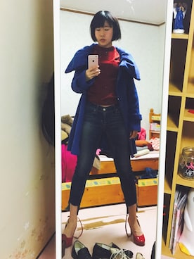 「CECIL McBEE（セシルマクビー）のアイテム（トレンチコート）」を使った、naruさん（レディース・162cm）の冬コーディネート