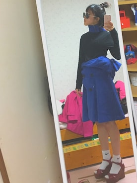 「CECIL McBEE（セシルマクビー）のアイテム（トレンチコート）」を使った、naruさん（レディース・162cm）の冬コーディネート