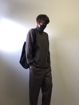 「カフェ」｜「アイテム（ブルゾン）」を使った、シュウさん（メンズ・171cm）の秋コーディネート