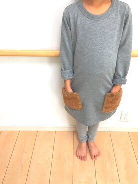 「Right-on（ライトオン）のアイテム（ワンピース）」を使った、syominshuhuさん（キッズ・125cm）の秋コーディネート