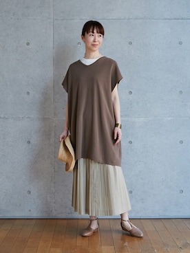 「2wayワンピース」｜「アイテム（アクセサリー）」を使った、LOISIR_staffさん（レディース・167cm）の春コーディネート