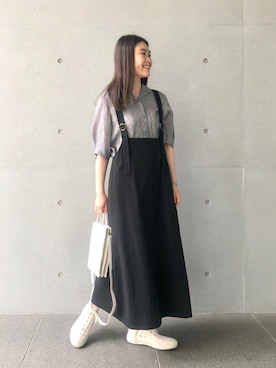 「アイテム（バッグ、ホワイト系）」を使った、LOISIR_staffさん（レディース・157cm）の夏コーディネート