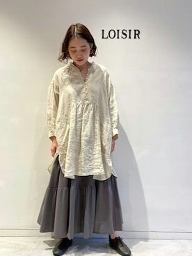 「ティアードスカート」｜「アイテム（チュニック）」を使った、LOISIR_staffさん（レディース・156cm）の秋コーディネート