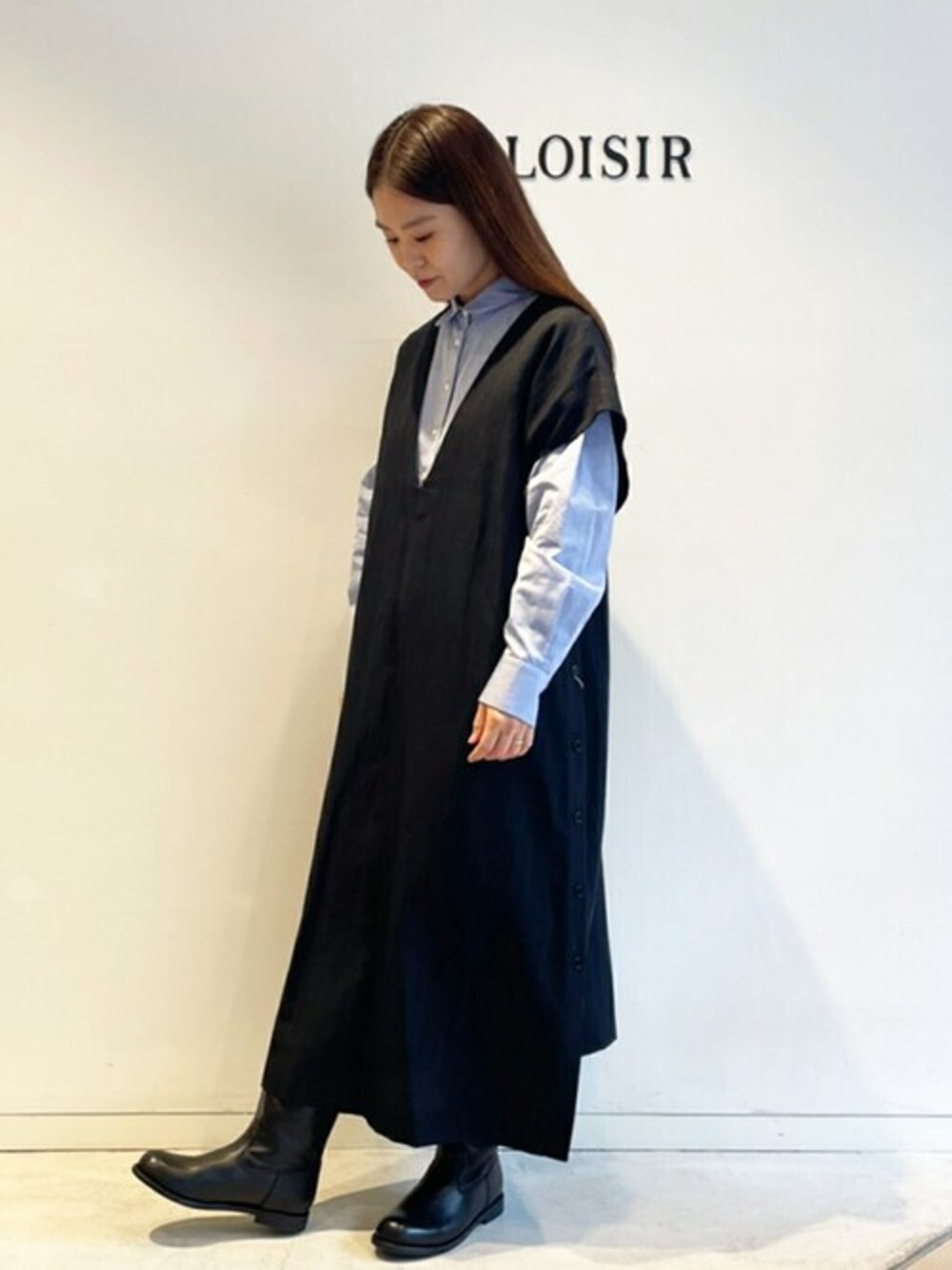 LOISIR（ロワズィール）の「ラウンドカラーチュニックシャツ