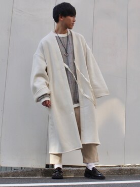 ニット セーターを使った ロングガウン のメンズ人気ファッションコーディネート ユーザー ショップスタッフ Wear