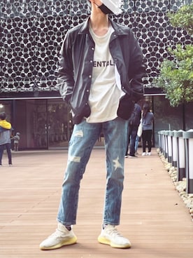 「CDG（シーディージー）のアイテム（ジャケット/アウター）」を使った、KZさん（メンズ・181cm）の冬コーディネート