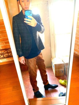 「Trading Post（トレーディングポスト）のアイテム（ブーツ）」を使った、ryuさん（メンズ・181cm）の冬コーディネート
