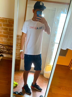 「BASECONTROL（ベースコントロール）のアイテム（帽子）」を使った、ryuさん（メンズ・181cm）の夏コーディネート
