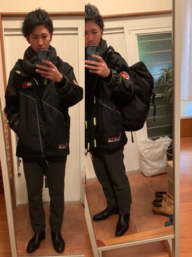 「Trading Post（トレーディングポスト）のアイテム（ブーツ）」を使った、ryuさん（メンズ・181cm）の冬コーディネート