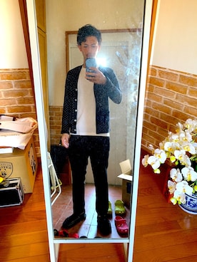 「アイテム（カーディガン/ボレロ）」を使った、ryuさん（メンズ・181cm）の秋コーディネート