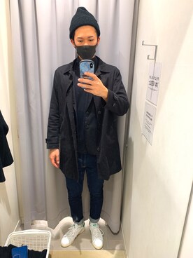 「SENSE OF PLACE by URBAN RESEARCH（センスオブプレイスバイアーバンリサーチ）のアイテム（チェスターコート）」を使った、ryuさん（メンズ・181cm）の秋コーディネート