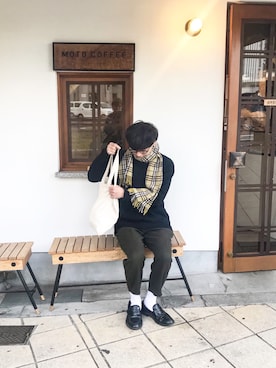 「バーバリー」｜「アイテム（その他）」を使った、ちゅんさん（メンズ・168cm）の冬コーディネート