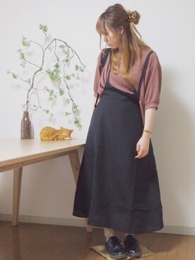 「NICE CLAUP（ナイスクラップ）のアイテム（オールインワン・サロペット）」を使った、ｋａｎａさん（レディース・153cm）の夏コーディネート