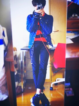 「UNIQLO（ユニクロ）のWOMEN ウルトラストレッチジーンズ（デニムパンツ）」を使った、ししゃもさん（メンズ・164cm）の春コーディネート