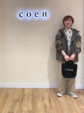 「アウターコーデ」｜「アイテム（マウンテンパーカー）」を使った、coen すしいさん（レディース・158cm）の冬コーディネート