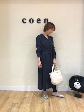 「モノトーンカラー」｜「アイテム（スリッポン）」を使った、coen すしいさん（レディース・158cm）の春コーディネート