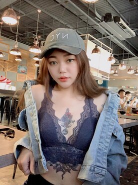 「WEAR」｜「アイテム（帽子）」を使った、hadid_0511さん（レディース・170cm）の夏コーディネート