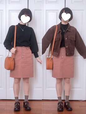 「RETRO GIRL（レトロガール）のアイテム（ブルゾン）」を使った、ひなさん（レディース・153cm）の冬コーディネート