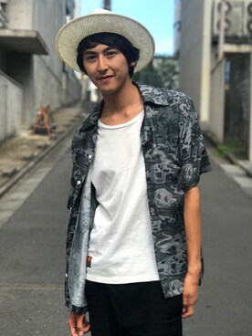 「glamb（グラム）のアイテム」を使った、YUKOさん（メンズ・178cm）の夏コーディネート