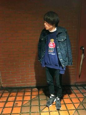 「Ralph Lauren」｜「アイテム（デニムジャケット）」を使った、じろう。さん（メンズ・166cm）の冬コーディネート