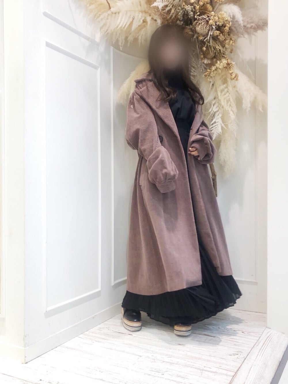 ラベルエチュード コーデュロイ コート BELLE VINTAGE ピンク LA BELLE ETUDE（ラベルエチュード）の「【LA BELLE ETUDE】【Belle