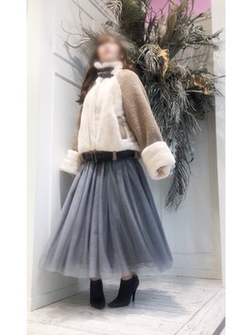 「LA BELLE ETUDE（ラベルエチュード）のアイテム（その他アウター）」を使った、るうさん（レディース・162cm）の秋コーディネート