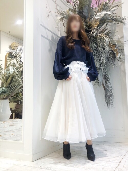 【Belle vintage】デニムドッキングボリュームチュールスカート